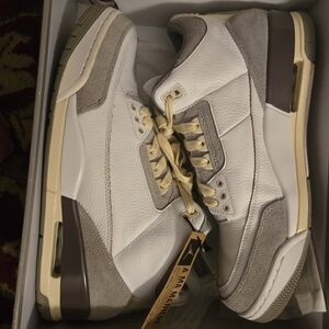 Jordan 3 A MA MANIERE COLLAB WORN 2X LIKE NEW SNEAKERS WHITE CREAM BROWN OG ALL